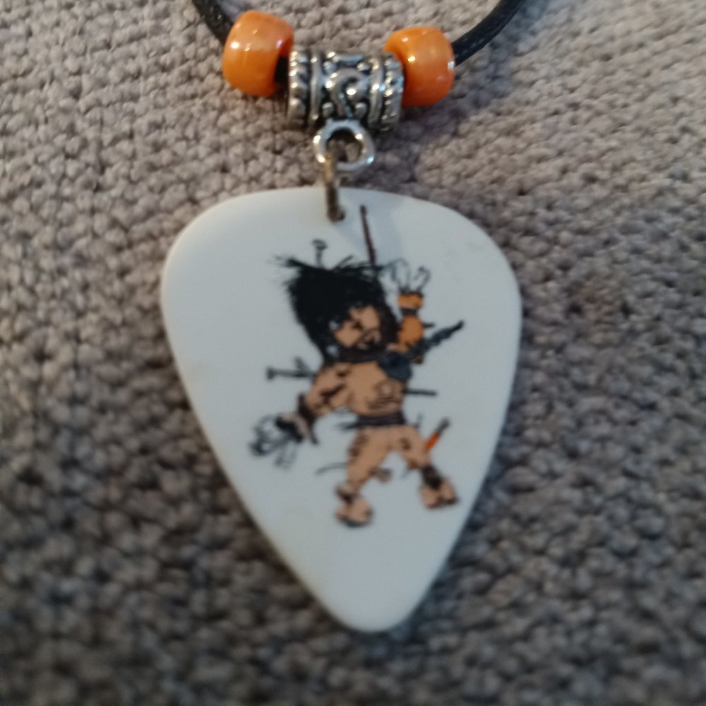 MOTLEY CRUE NIKKI SIXX SIGNATURE GUITAR PICK NECKLACE